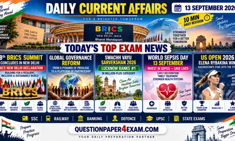 Daily Current Affairs 13 September 2026