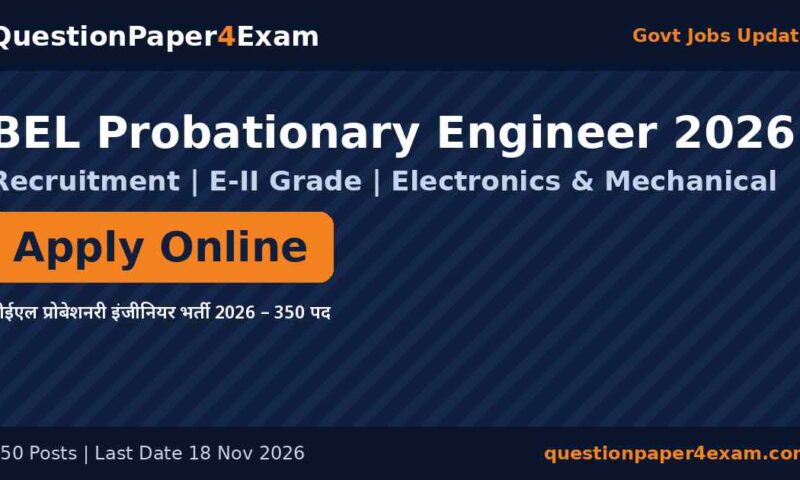 BEL Probationary Engineer Recruitment 2026: 350 Posts