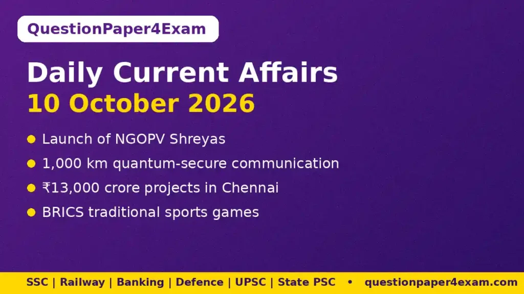 Daily Current Affairs 10 October 2026