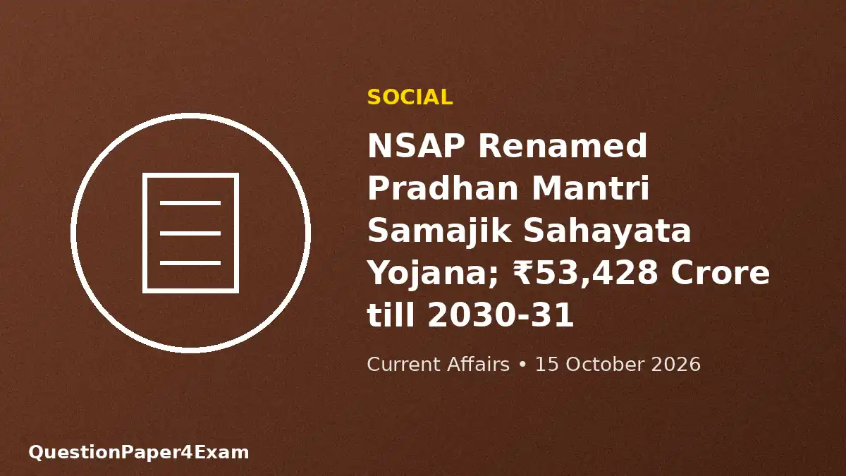 daily current affairs 15 october 2026 – social security pension scheme graphic
