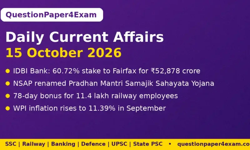 Daily Current Affairs 15 October 2026