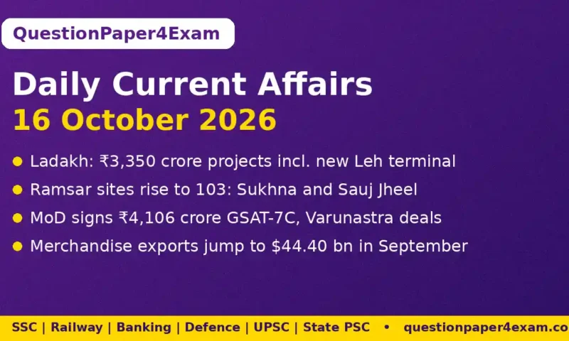 Daily Current Affairs 16 October 2026