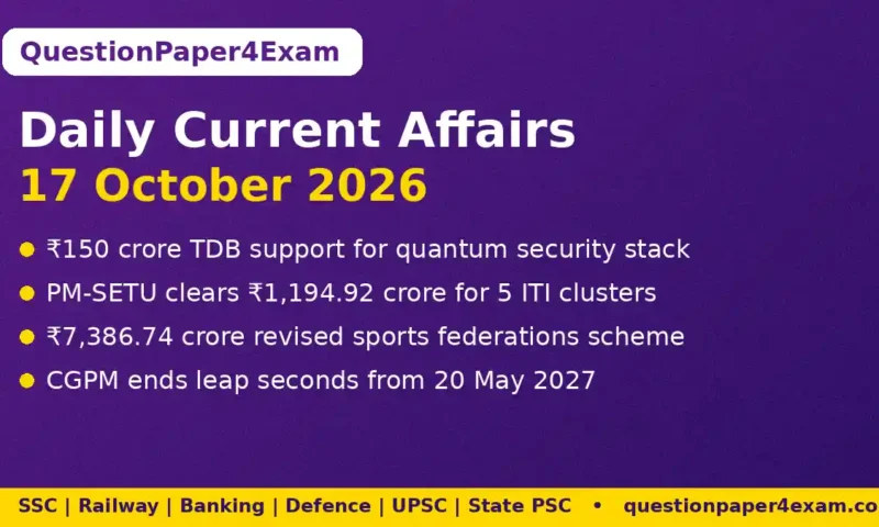 Daily Current Affairs 17 October 2026