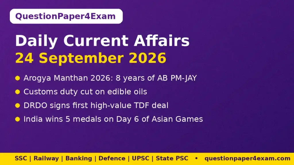 Daily Current Affairs 24 September 2026