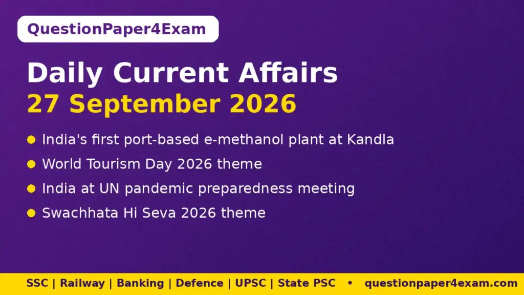 Daily Current Affairs 27 September 2026