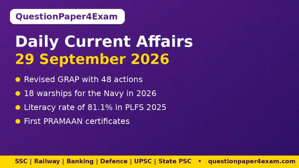 Daily Current Affairs 29 September 2026