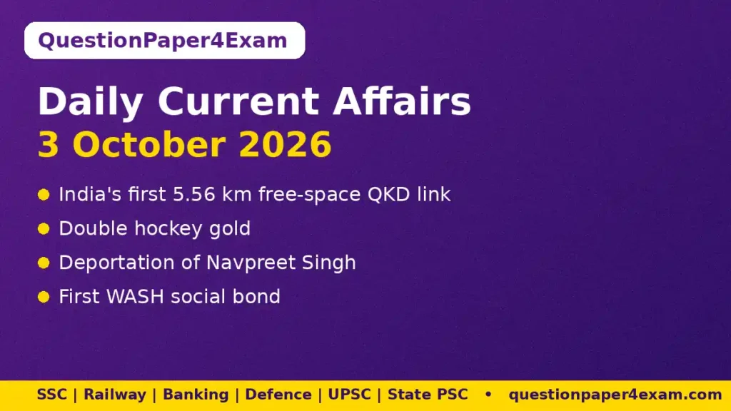 Daily Current Affairs 3 October 2026