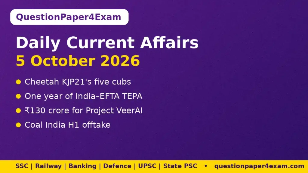 Daily Current Affairs 5 October 2026