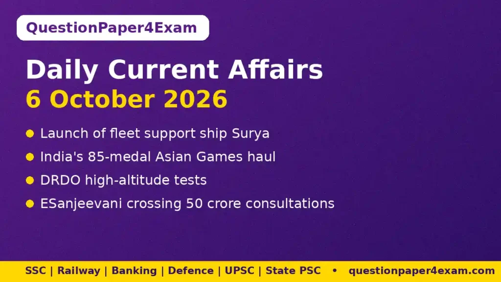 Daily Current Affairs 6 October 2026