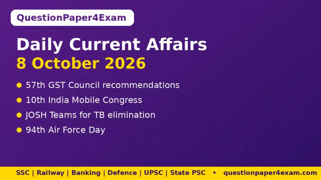 Daily Current Affairs 8 October 2026