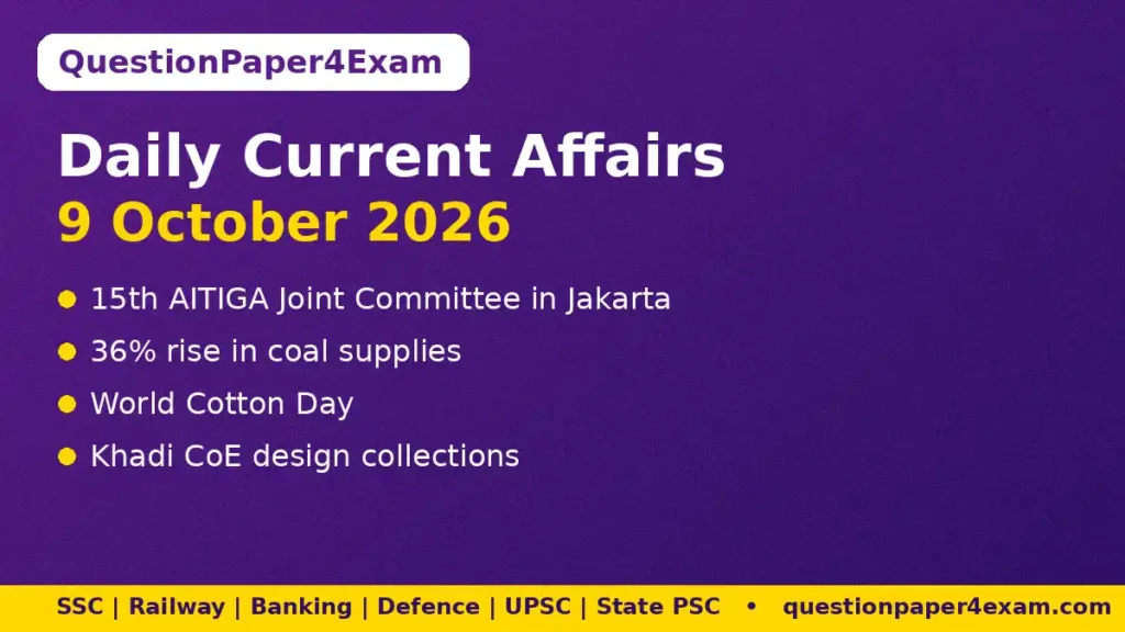 Daily Current Affairs 9 October 2026