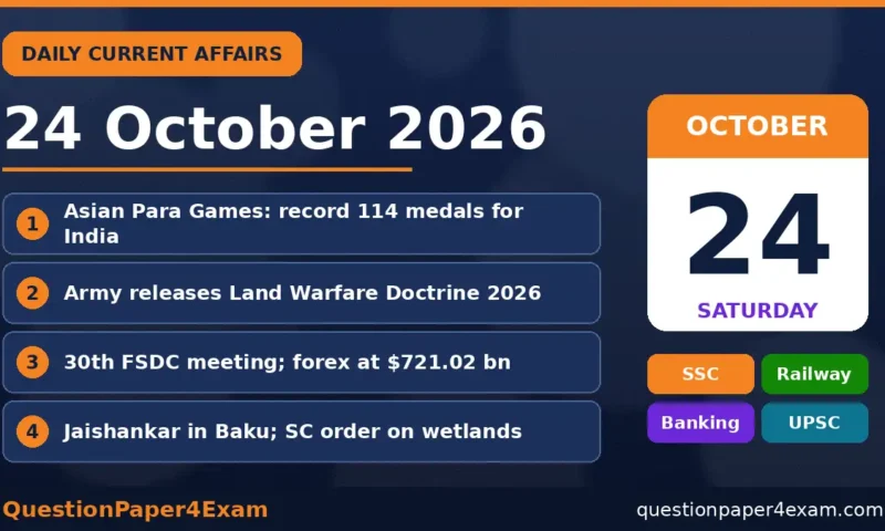 Daily Current Affairs 24 October 2026