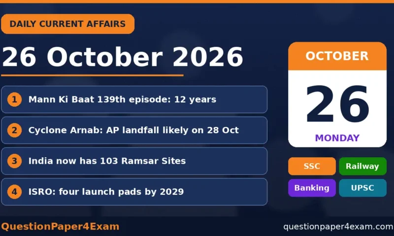 Daily Current Affairs 26 October 2026