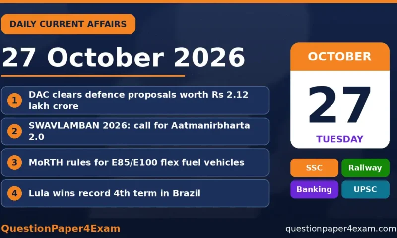 Daily Current Affairs 27 October 2026
