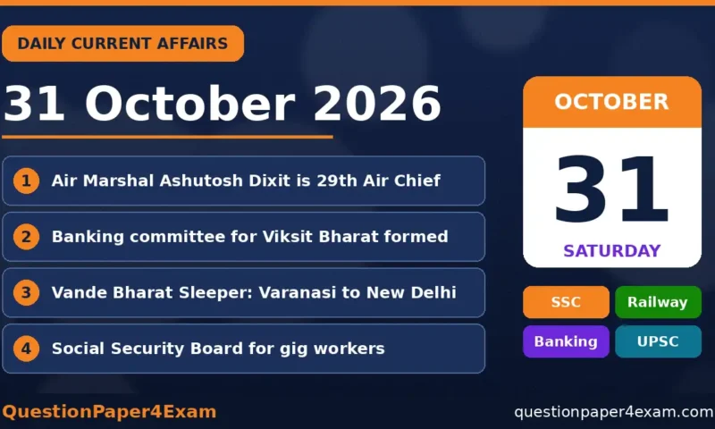 Daily Current Affairs 31 October 2026